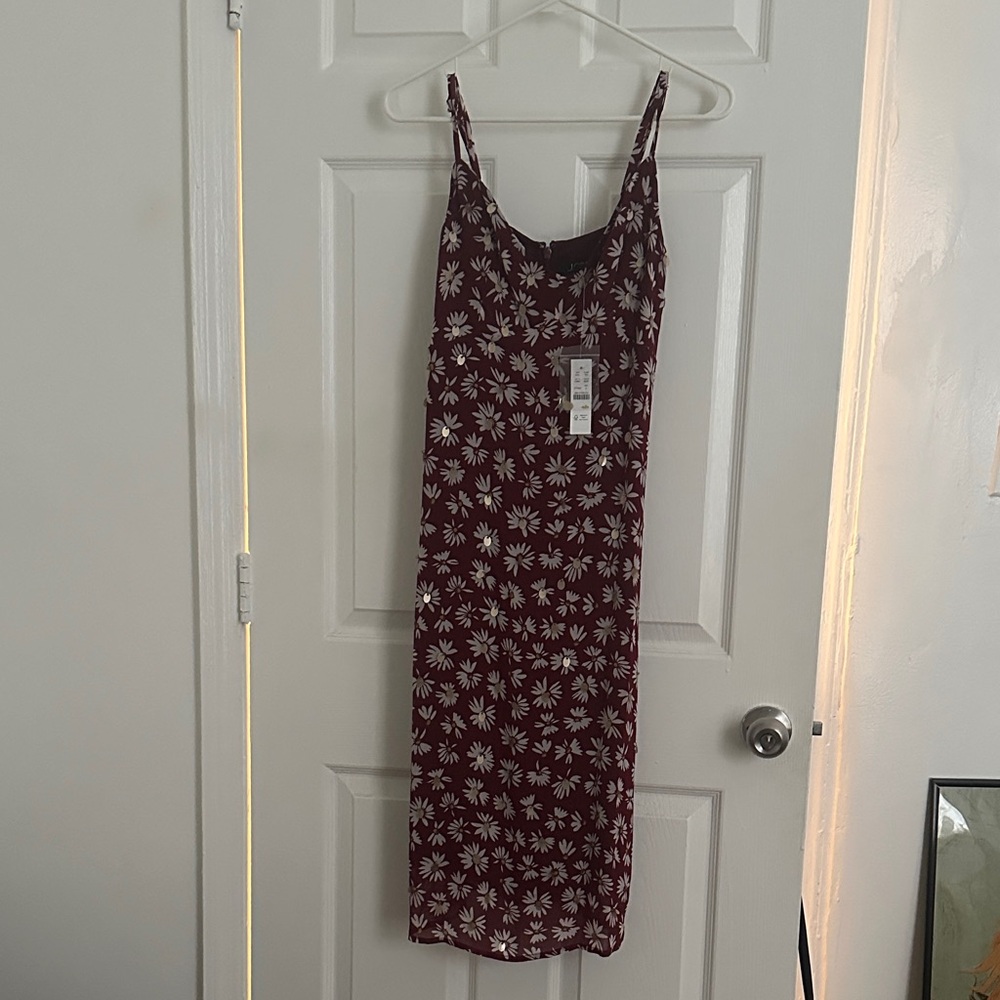J. Crew Collection Slip Dress in daisy-print Chiffon with Cream Floral Design